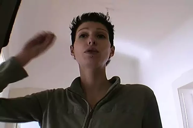 Slender German babe enjoys masturbating and sucking a hard cock