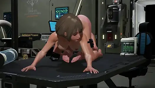 Симпатичные грудастые тинки 3D развлекаются лесбо и испытывают многократные оргазмы в космическом корабле