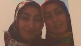 Cum hołd na tureckiej matce i córce hidżabu
