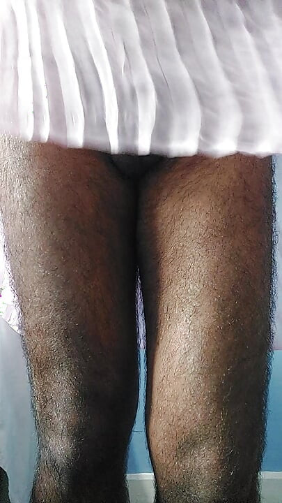 It feels so horny when masterbating in this silk seethrough fleard pleated chiffon pink skirt