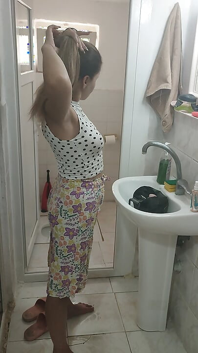 I think I got a bit turned on while doing my makeup in my loungewear.