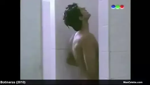 actor Christian Sancho naked in a shower