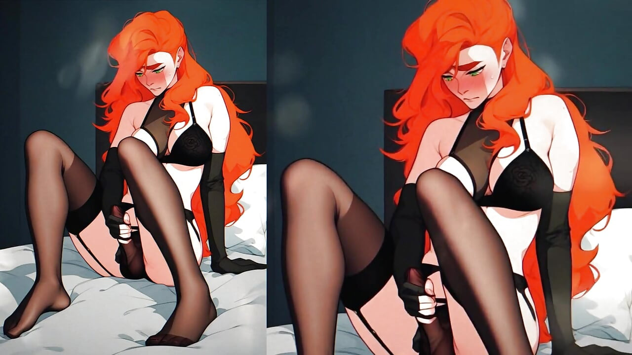 สาวผมแดงข้ามเพศกับควยแข็งในกางเกงในจี่ - Ia Arte