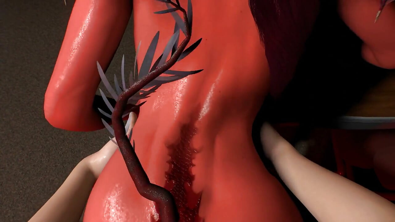 Shemale Dickgirl Fucks Demon Girl on a Stormy Night