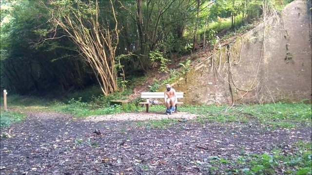 naked on a bench & under a bridge