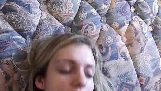 Blonde Babe Fingers Pussy Hard on Bed