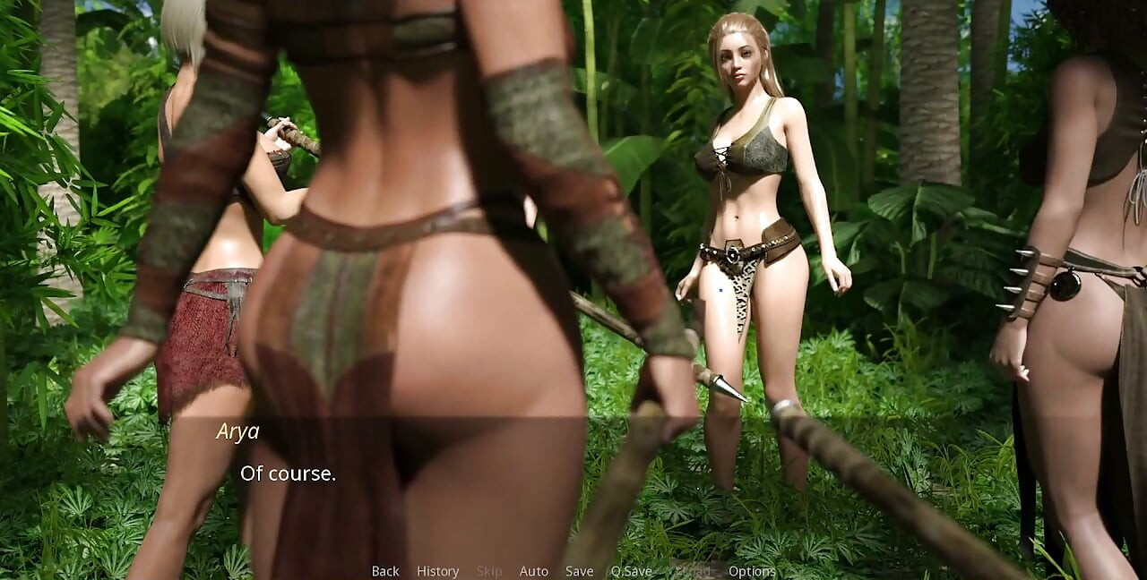 The Lust City - blond meisje in de natuur met haar stiefmoeder met grote tieten