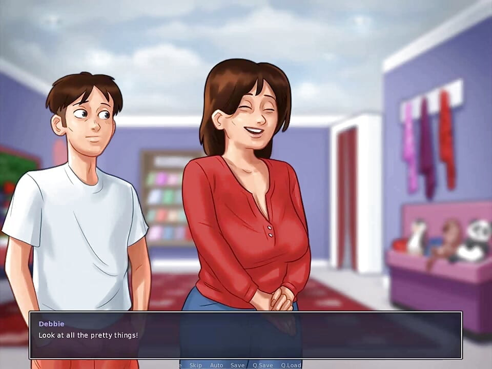 Summertime saga: stepmom kisses her stepson in the common room ep 40