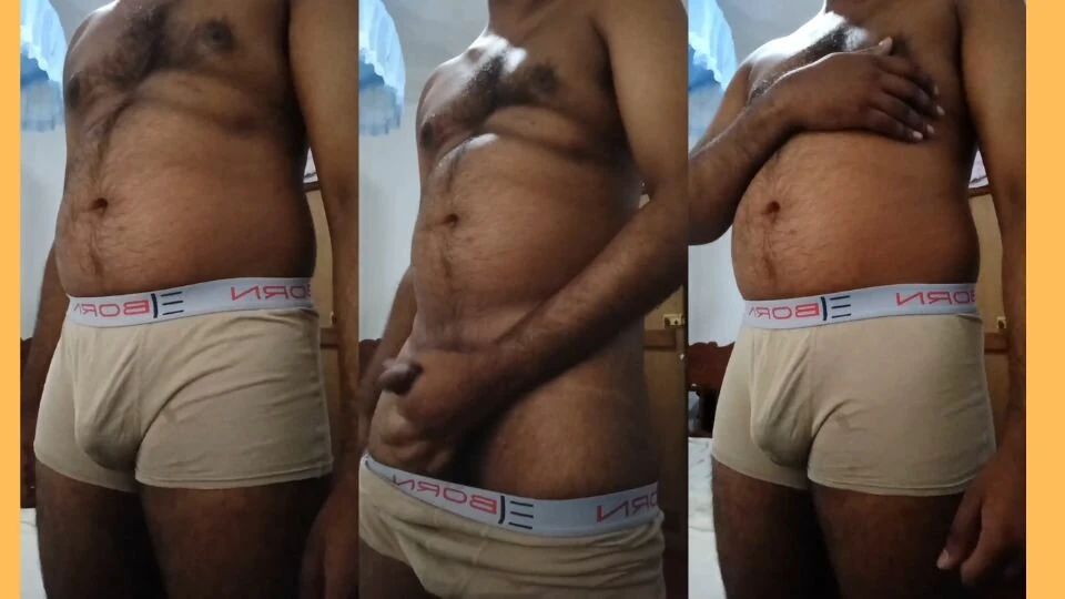 热辣的内衣隆起和大鸡巴