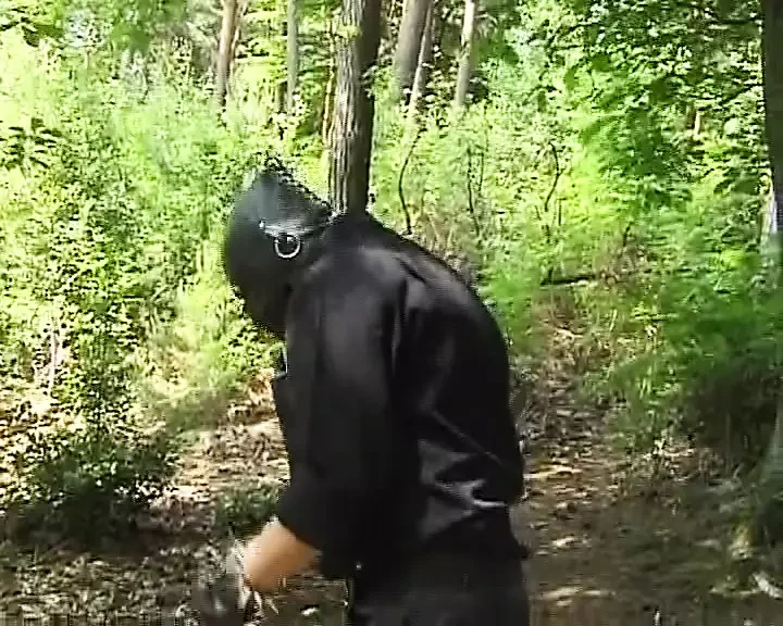 Platinum blonde German MILF assfucked in the woods