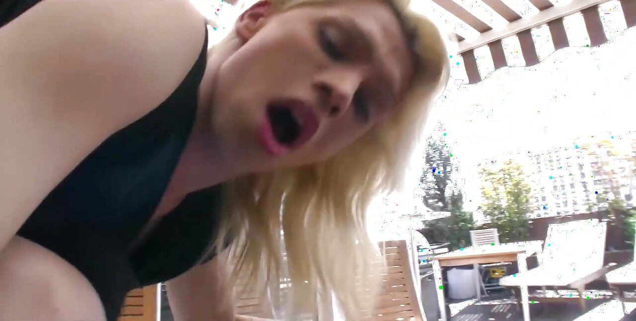 Blonde Shemale Lara with Straight Guy