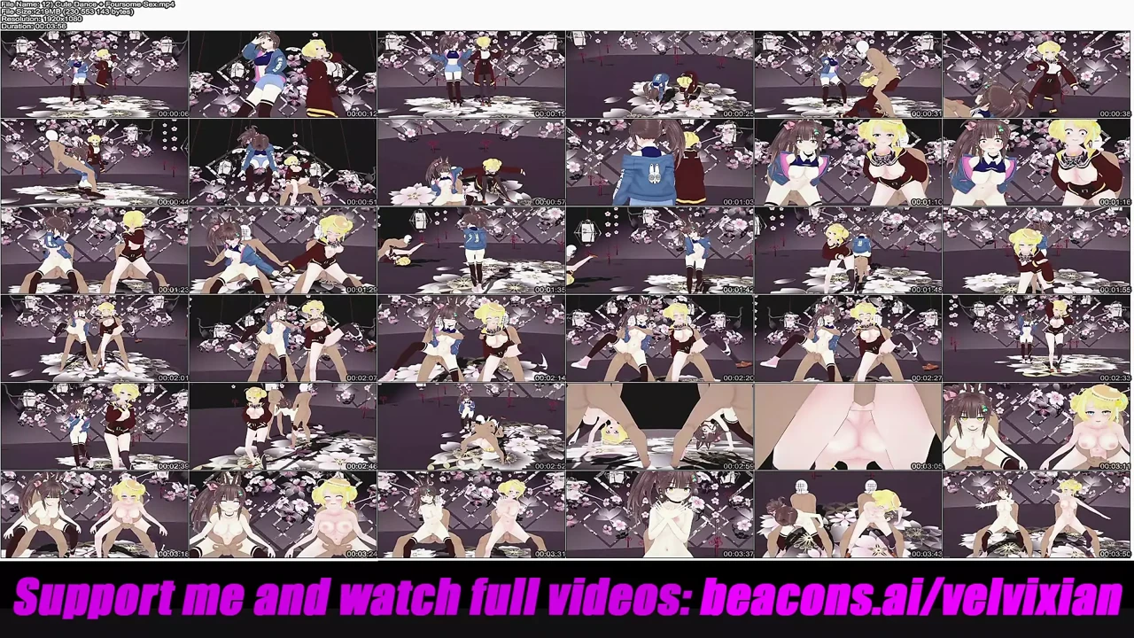 Cute Dance + Foursome Sex (3D HENTAI)