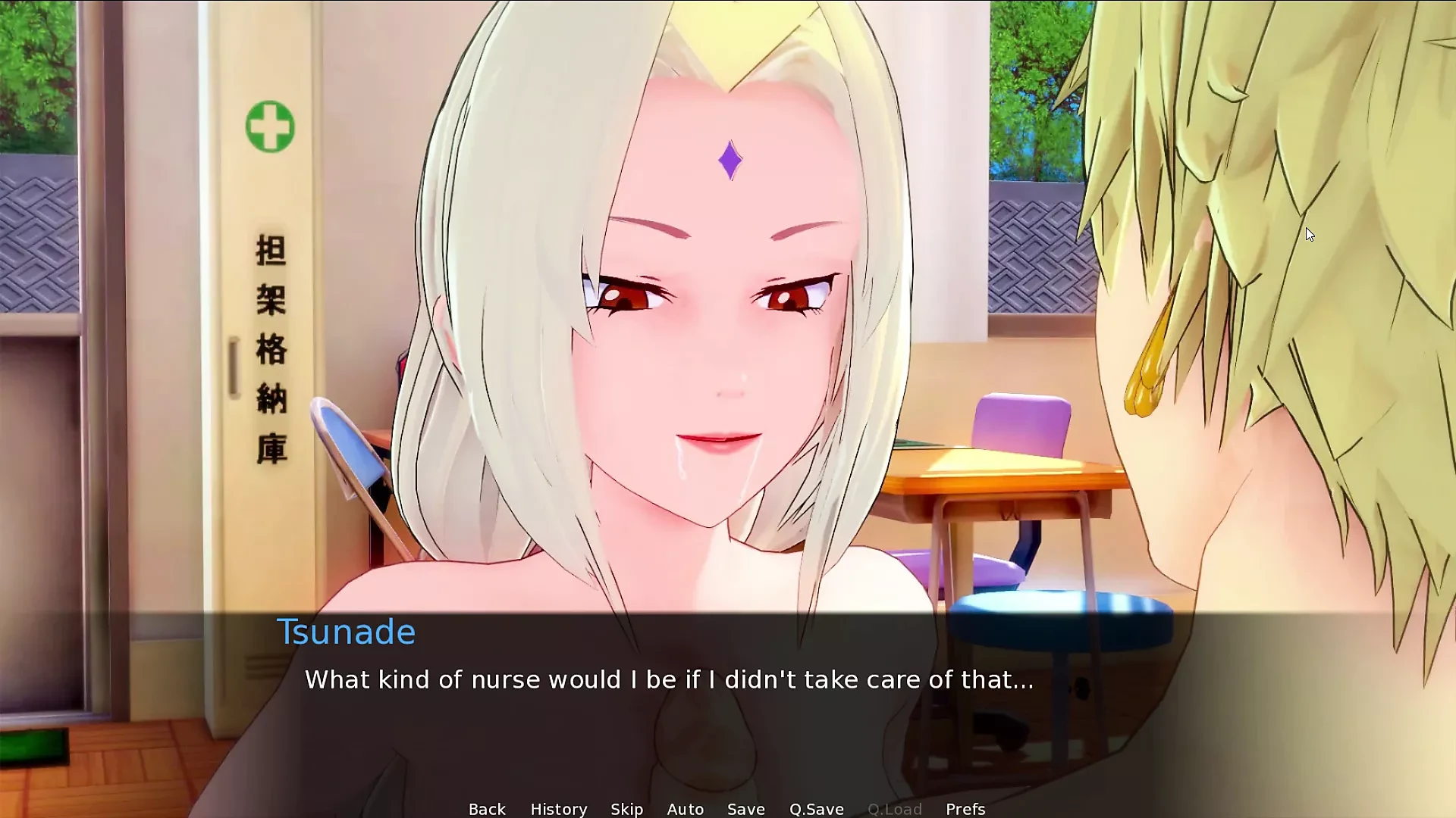 Chequeo con Tsunade (Naruto) en la infermeria