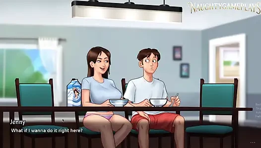 Das frühstück wurde in sex mit sperma auf ihrem arsch - Summertime Saga 43 vonDark - 3D Spiel