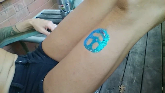 'SUNSHINE' GLITTER TITS in view of PUBLIC