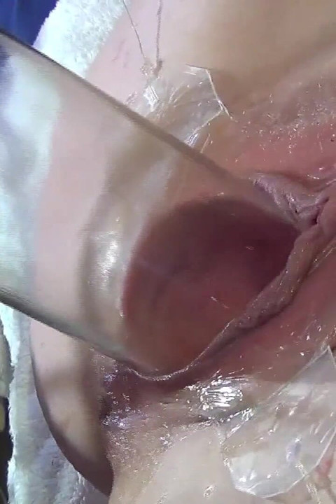 8 Very Close Spread Pussy Fucking with Dildo and Glass
