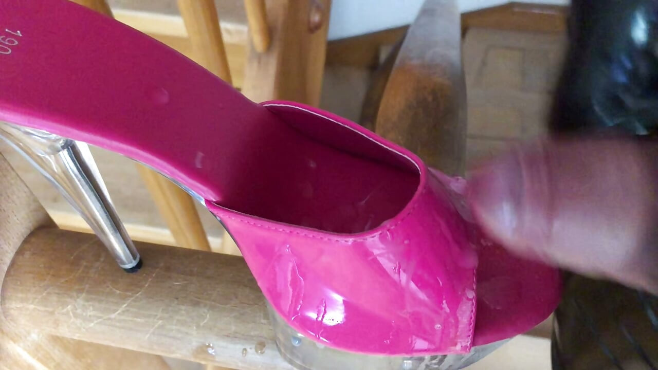Abusing Pink High Heel Mules - user request