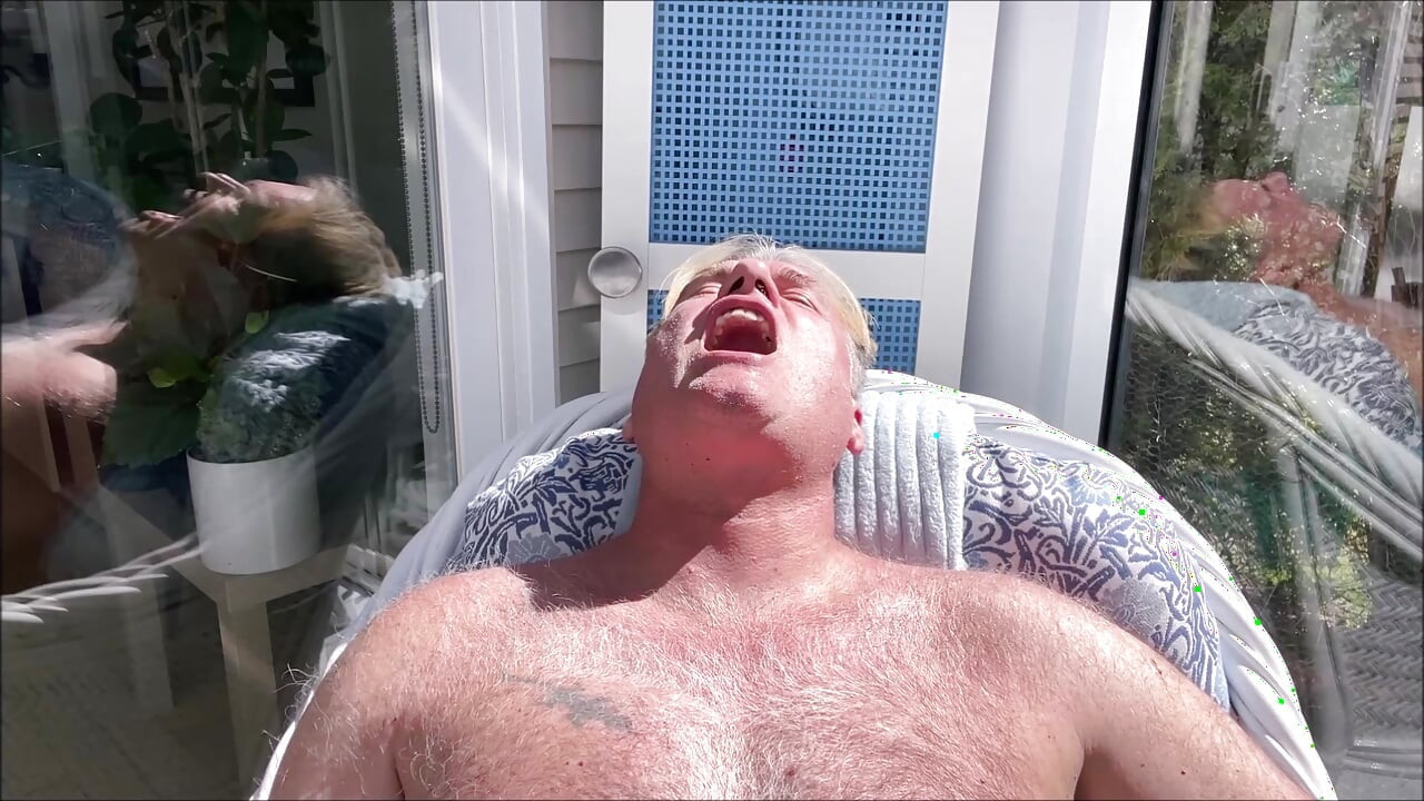 HUNK DADDY BEAR NAKED SUNBATHING IN THE VERANDA 2