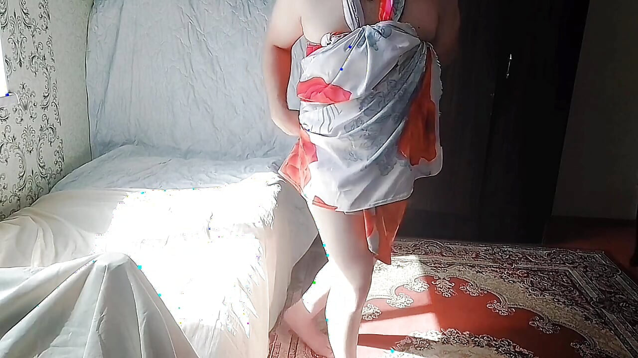 Naughty sissy blowing glitter from her soft hands