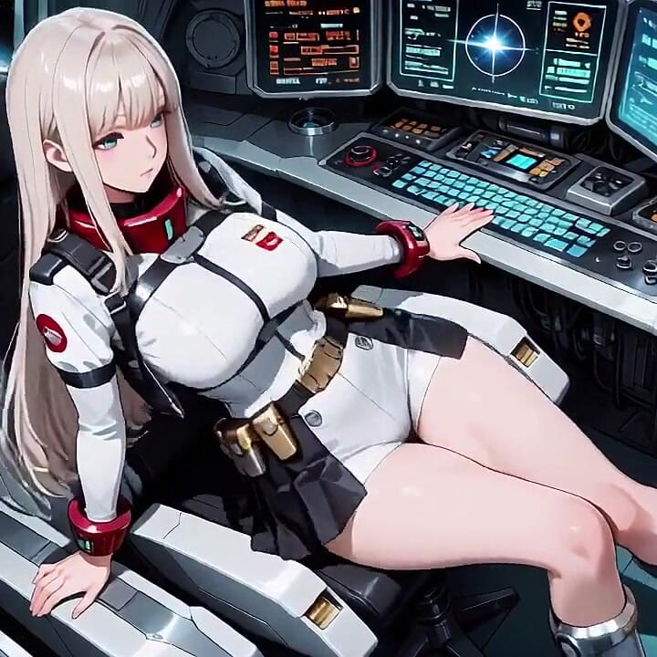 Taboo Contrast in Her White Tech-uniform, Stretched Tight While Squatting and Crawling.
