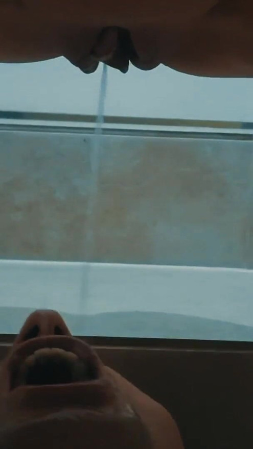Long morning pissing in the slave's mouth, Human toilet slave | Clip 1