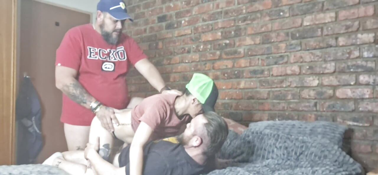 Fucking husband and friend in threesome