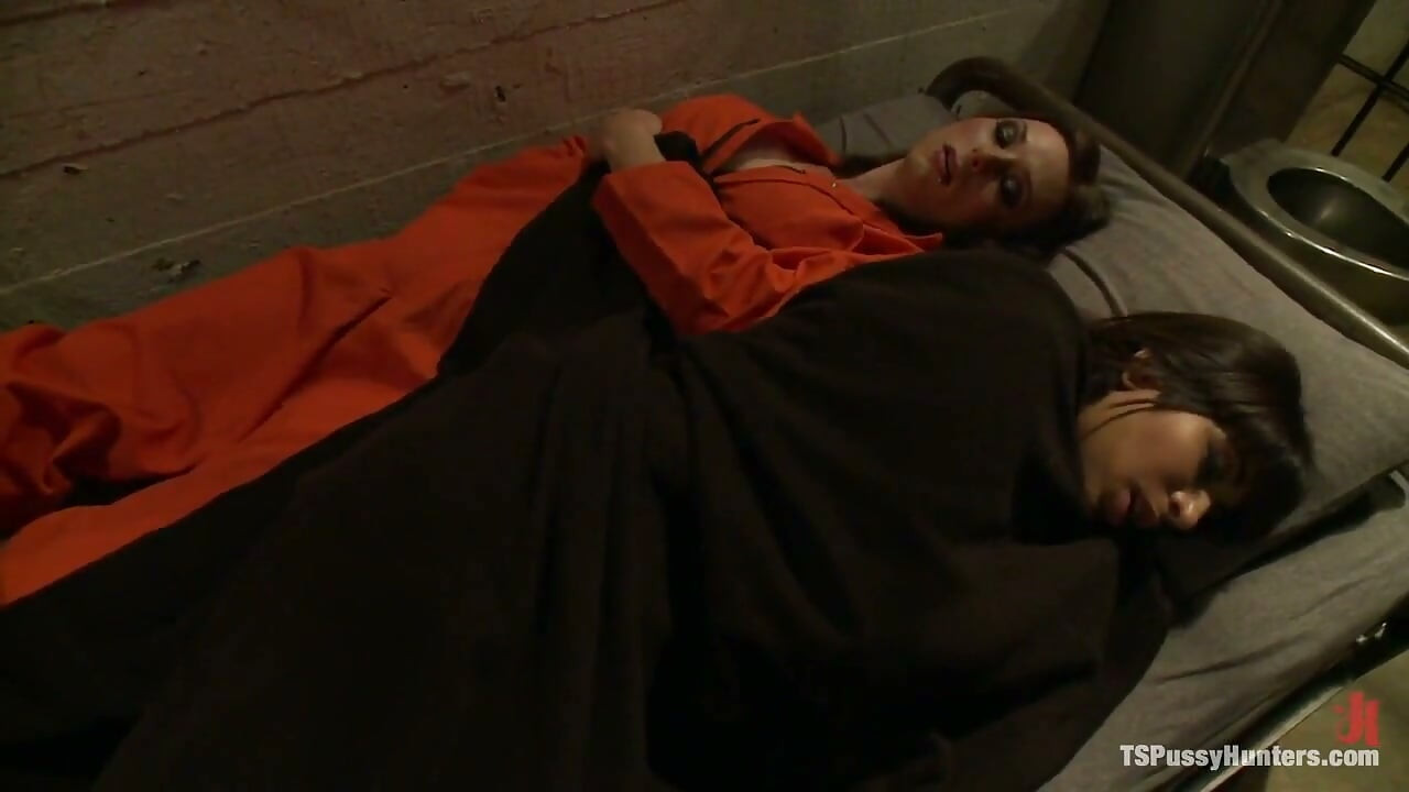 Weekend Prison Time in an All Girl Cell and Her Bunk Mate Has a Cock