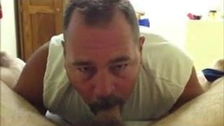 Handsome daddy's cock suck