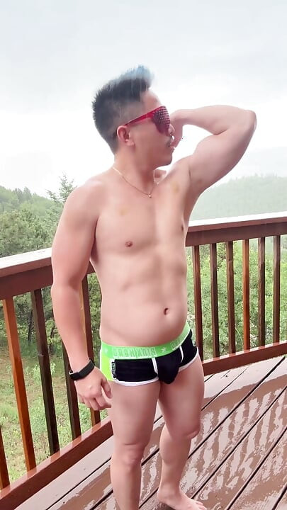 Mountain Storm Stud: Rain-soaked Asian Muscle Sensation
