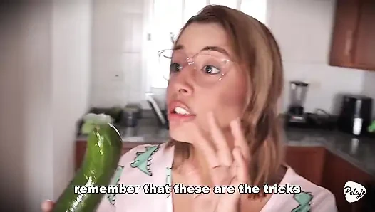 The Maid Fucks the Vegetables. She Cums in the Kitchen.