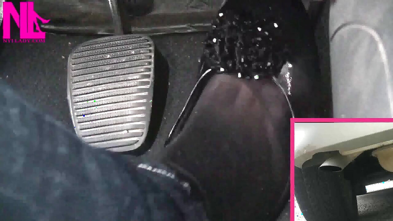 Revving with Exhaust Shot in Black Ballet Flats