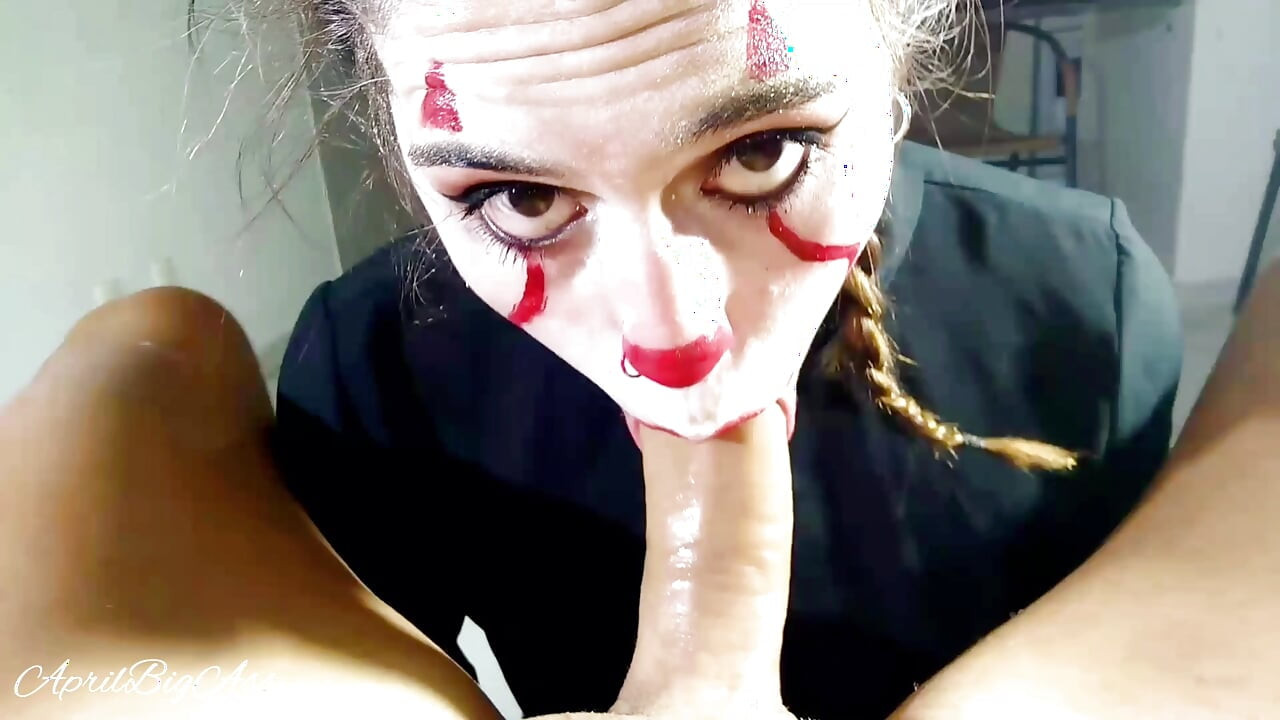 Halloween, IT is addicted to cock and cum, she "swallows everything" 2-3