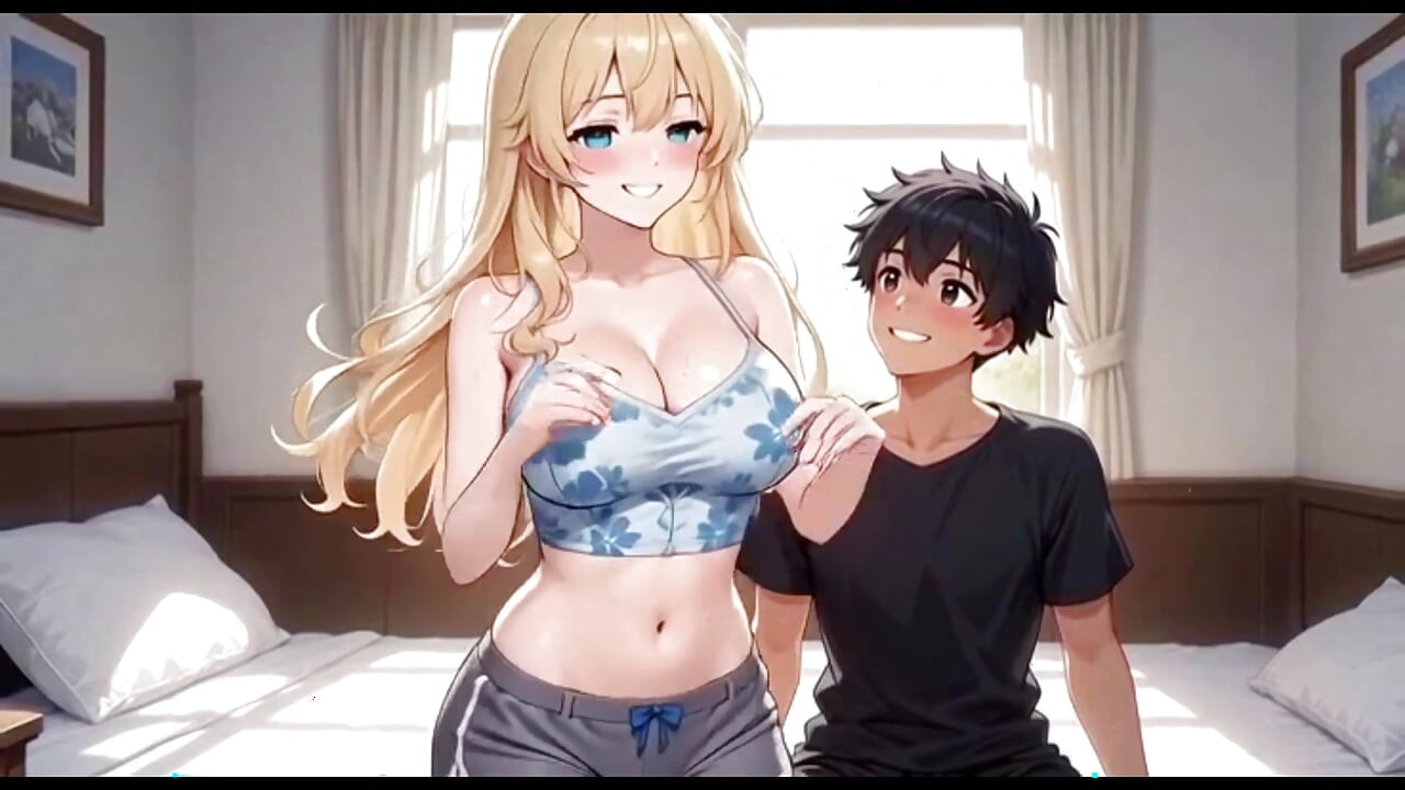 Blonde girl having fun