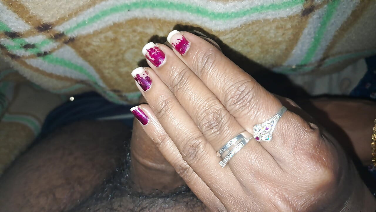 Indian wife masterbate my dick till cumshot