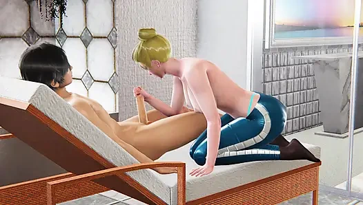 Büyük memeli ve götlü Helena - 3 boyutlu animasyon yoğun ıslak büyük memeler inliyor ve sırılsıklam ağız ağzına boşalma