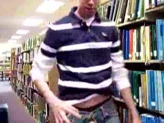 Guy Stroking In University Library