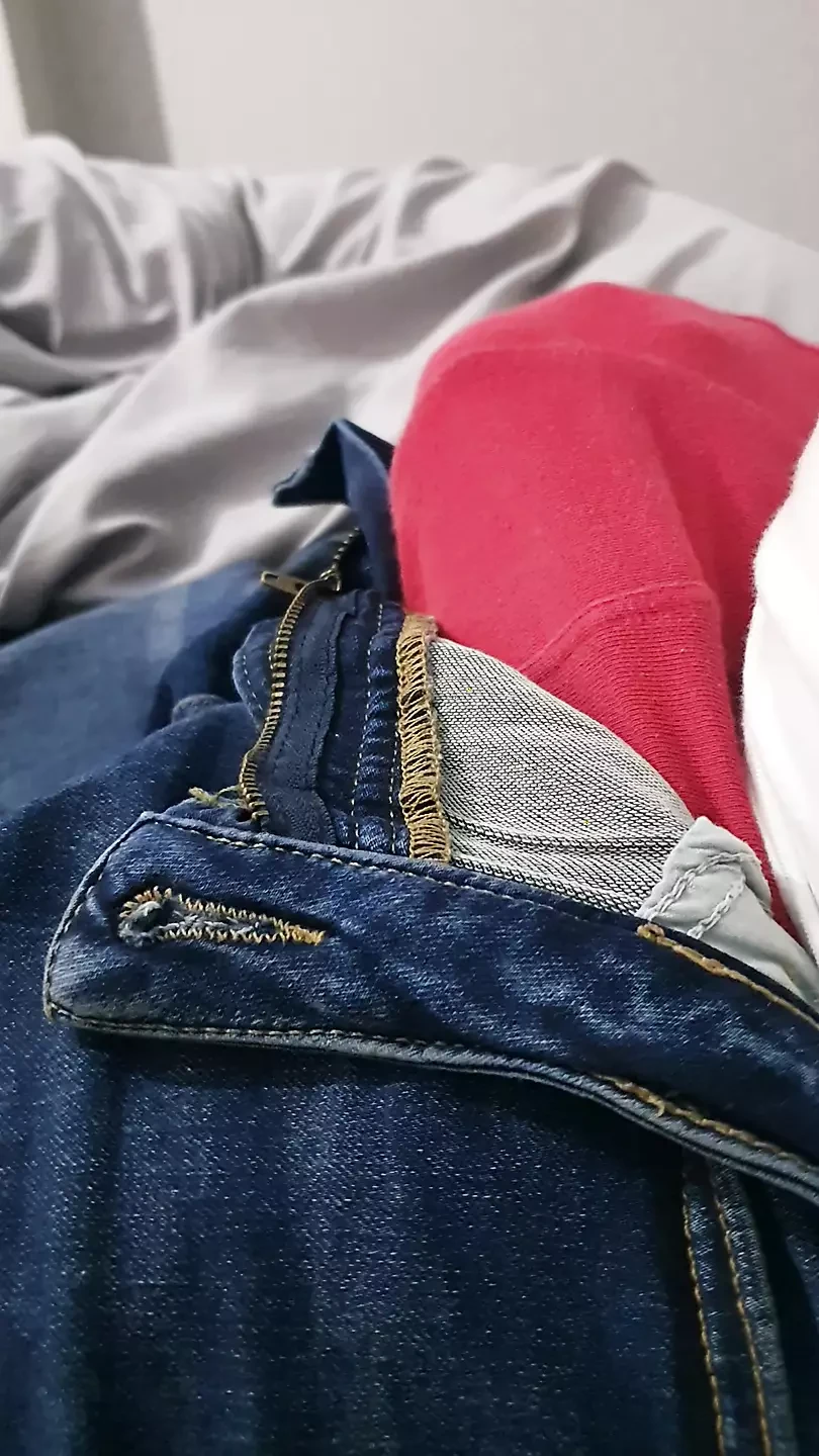 Step mom hand slip under step son red underwear touching his dick for a handjob