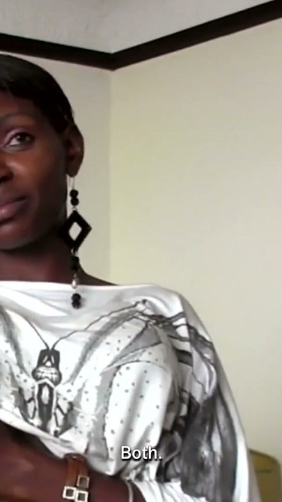 Ebony with big natural tits in interracial scene, POV | Clip 1