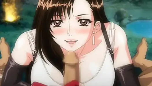 Sarcasticshovel392 sunar: Final Fantasy VII'dan Tifa Lockhart İngilizce altyazılı yoğun anime tarzı oral seks seansında yeniliyor