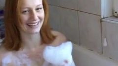 Red BrtTeen Alana Smith Takes a Bath and Toys