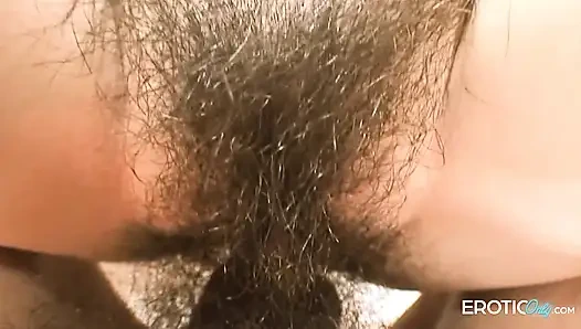 Wet Hairy Pussy Was Destroyed by the Dildo
