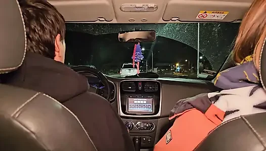 A double blowjob in my friend's car DIRTY MORBID GIRLS