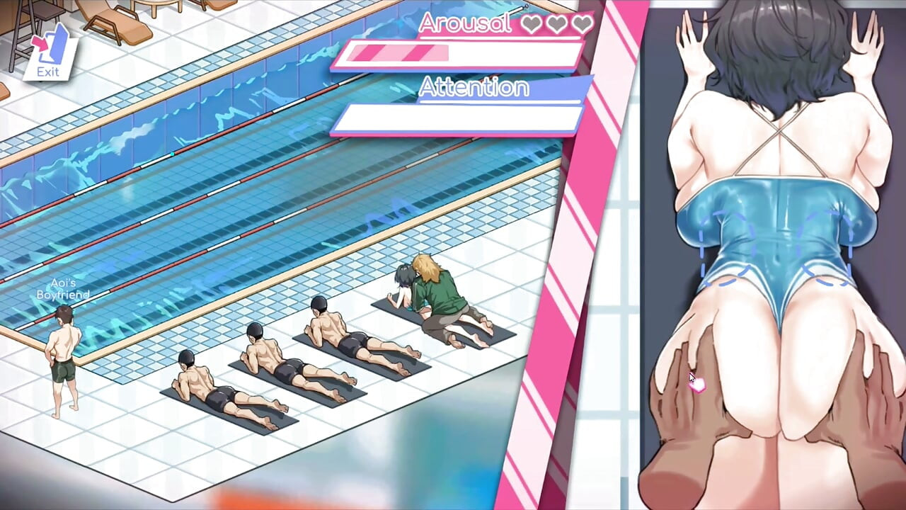 Hentai Game – Aoi Standing Dog Style Sex Gallery Scene - Lifeguard Holic