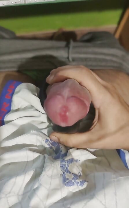 Cumshot on White Boxers