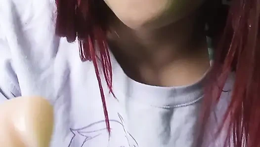 sucking on a dildo!! (delicious)