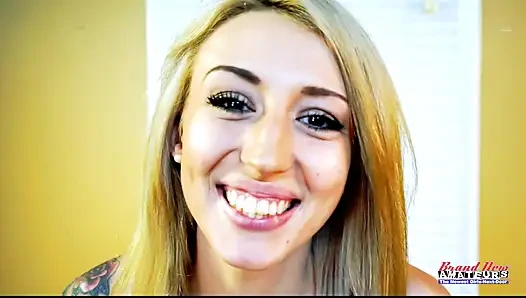 Olyssia Petite Inked Blonde Coed Sloppy Rimjob Passionate Ass Lick!