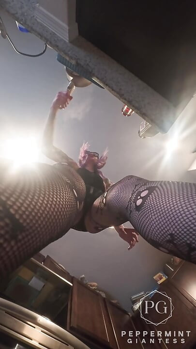 73 Giantess Cooks Stuffed Shells - Tiny Man Tied to My 8 Inch Heel POV