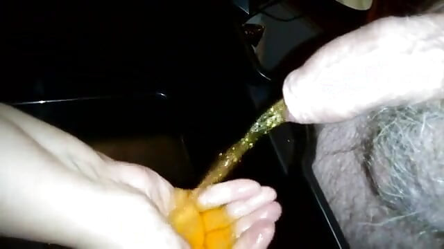 Jen is washing her hand in John's piss