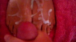 Massive Cumshot on Wife's Feet