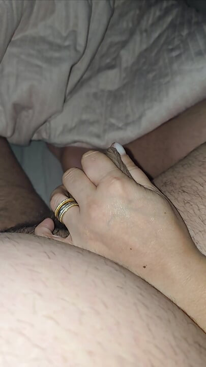 Step mom handjob step son dick in erection for her birthday